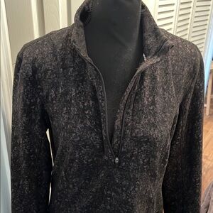 Spyder Active Black Patterned Half-Zip Jacket